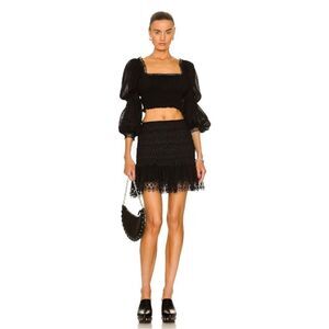 Charo Ruiz‎ Ibiza Fleur Mini Skirt in Black